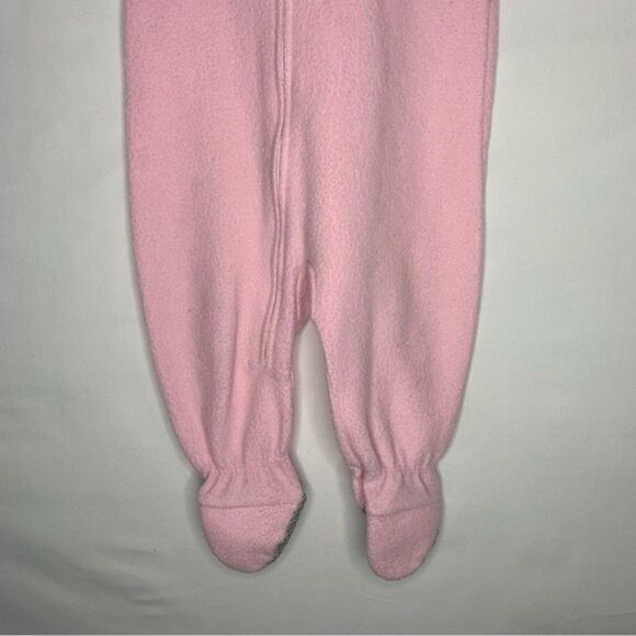 Vintage Carters Pink Full Zip One Piece Sleeper Footed Pajamas Teddy Embroidered - Picture 4 of 6